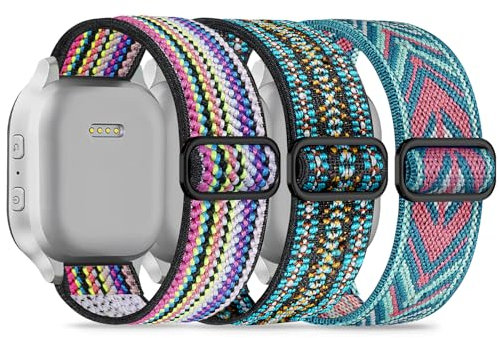 Wizvv 3 Stück kompatibel mit Xplora X6 Play/Xplora X6 Pro Kinder Nylon Armband, Bequeme, Atmungsaktive, Elastisch Ersatzarmbänder für Xplora X6 Armbänder Mädchen Jungen