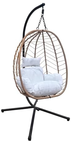 SVITA Shelly Hängesessel mit Gestell Loungesessel Hängesitz Hängestuhl klappbar Hängekorb Hängeschaukel Outdoorsessel