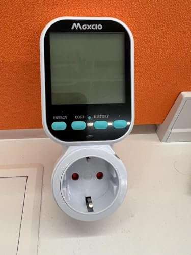 Wattmeter Stromzähler, digital, Maxcio mit 7 Modi und LCD-Display, Stromverbrauch, Überwachung der Energie für elektrische Geräte, Stromwächter, Energiezähler, neuer Look