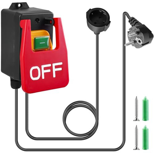 Interrupteur marche/arrêt monophasé 250 V 16 A - Interrupteur d'arrêt d'urgence - Interrupteur de sécurité - Interrupteur électromagnétique - Interrupteur de machine pour éteindre rapidement la table