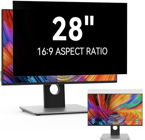 Protescreen 28 Pouces Filtre de Confidentialité pour Aspect 16:9 Widescreen Computer, Amovible Protection Ecran Anti-Lumière Bleu Anti Espion Anti-Reflet Film pour PC&Moniteur 28