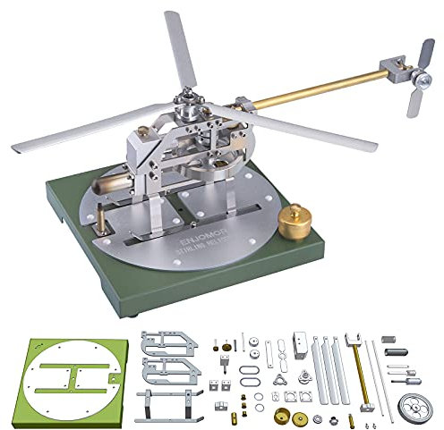 Rxbycxshi Stirling Motor Hubschrauber Form Modellbausatz, Heißluft-Stirlingmotor Metall Stirling Engine DIY-Montagemotor Experimentierwerkzeug Erwachsene 2024 Weihnachten