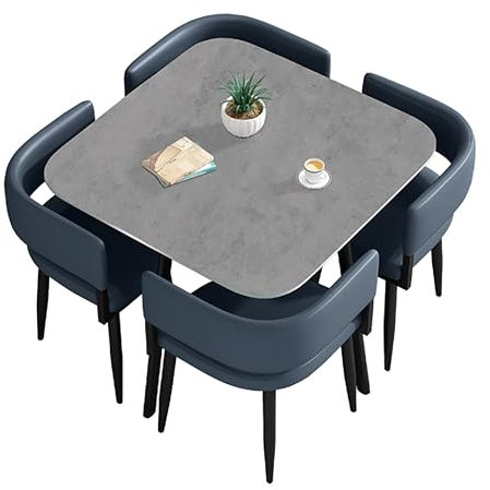 Modernes Esstisch-Set mit 4 Stühlen für kleine Räume Küchentisch Möbel für Esszimmer eckig/rund 5-teilig Besprechungstisch für Verhandlungen