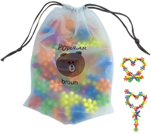 Steckscheiben-Set | 100 Stück Steckbausteine Set | STEM Toys Set mit 100 ineinandergreifenden Bausteinen für Vorschulalter ab 3 Jahren und