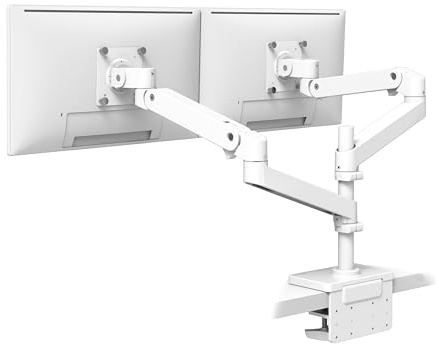 Ergotron LX Pro Monitor Arm Dual Stacking, VESA-Halterung für 2 Monitore übereinander, je bis zu 24, 1,8-10 kg, Constant Force Technologie, 10 Jahre Garantie, Weiß - 45-690-290
