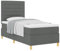 vidaXL Boxspringbett mit Matratze Dunkelgrau Einzelstoff