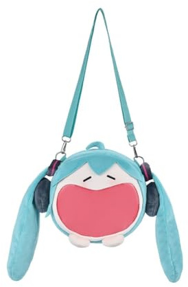Tongyundacheng Anime Miku Ita-Bag Cartoon-Rucksack mit großem Mund, niedlicher Miku-Rucksack, Cosplay-Aufbewahrung, Schultertasche, Anime-Ita-Bags für Abzeichen, Geburtstagsgeschenk
