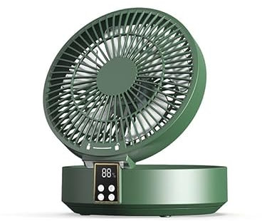 JHOMHF Ventilador De Escritorio Plegable Portátil con Luz - Ventilador De Pared For Oficina Y Habitación Infantil(Green)