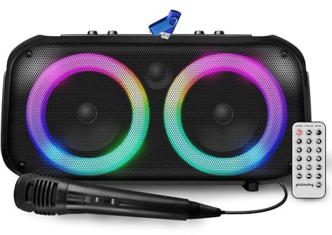 Enceinte Sono Autonome sur Batterie à LED Pickering Panther BLASTER300 300W, Bluetooth USB Radio FM, Echo, Micro Karaoké+Clé 32G