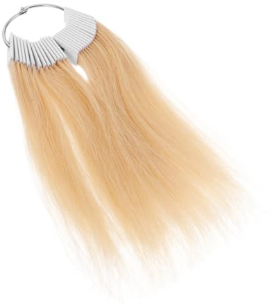 ELAYARD 30 Piezas de Mechones Reales para Practicar Tinte Temporal de Cabello Rubio Amarillento con Textura Ligera y Natural para Peluquería Profesional