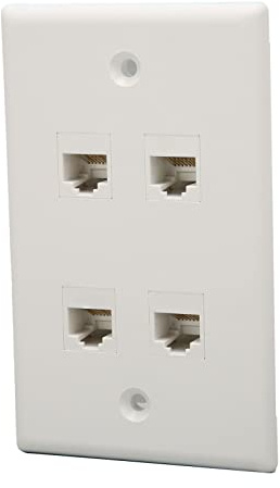 SIXRUN 4-fach CAT6 Netzwerkdose Ethernet Wanddose Netzwerkanschlussdose mit Schrauben für Heim Büro
