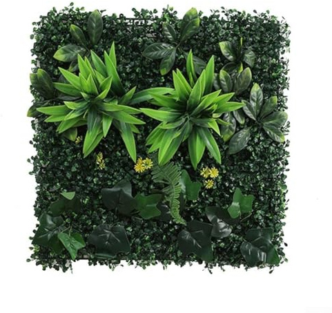 ZWEquipint Artificial Green Grass Square Plastic Simulated Lawn For Home Wall Decoration, 50X50cm Indoor Outdoor Decorative Plant, Weather-Resistant Fake Turf(Calla lily)