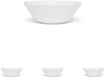Weber Porzellan-Schüssel (Ø 14cm) 2er Set, perfekt für Salate, Dips, Snacks oder Saucen, aus extrem belastbaren kratzfesten Hartporzellan, für Outdoor-Gebrauch, spühlmaschinenfest - Weiß (17882)