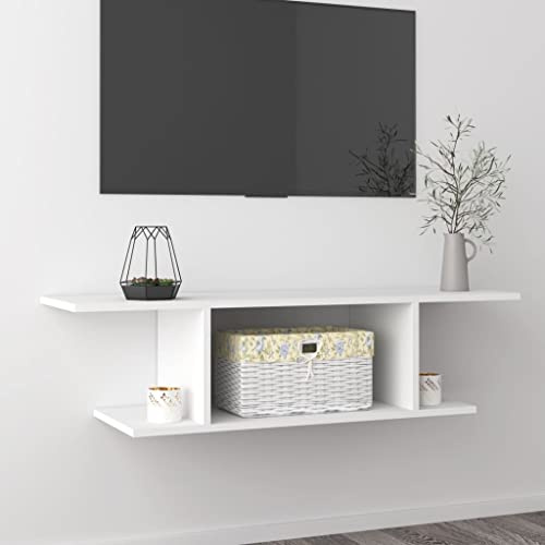 Solivagant Meuble TV Mural Blanc 103x30x26,5 cm,(9.1 KG)