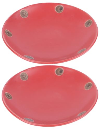 HOMSFOU Keramik Blumentopfuntersetzer 2 Stück Runde Pflanzschale mit 11cm Durchmesser Robust und Bruchfest für Garten und Balkon Zufälliger Stil