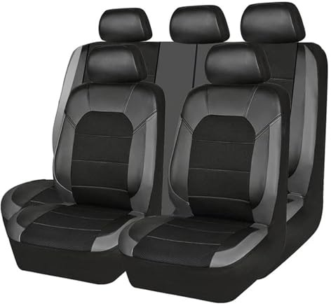 SQOFJDF Autositzbezüg Sitzbezüge Für Mercedes Für Benz Alle Modelle Für EC SLK G GLS GLC GLE GL ML GLK CLS SRAB CLK Für Vito Für Viano W204 Autositzbezug Leder(5 Seats Black Grey)
