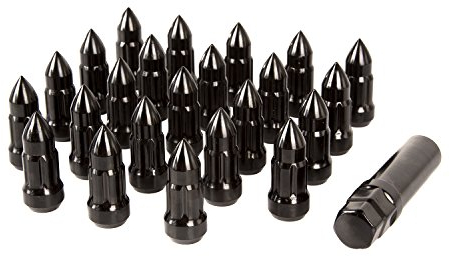 Rugged Ridge 16715.25 Radmuttern, 23-teilig, 1/2x20, Bullet Style, schwarz