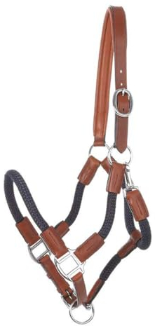 Seil-Halfter mit Strick Cavo, V, cognac-marine