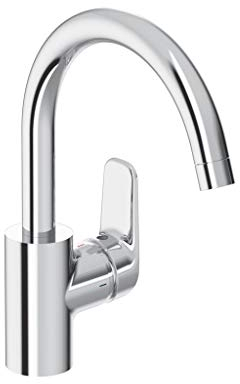 Ideal Standard – Ceraflex Küchenarmatur, Hoher Auslauf, Auslaufhöhe 192 mm, mit FirmaFlow Kartusche, Schwenkbereich 360°, Schnellmontagesystem EasyFix, Chrom