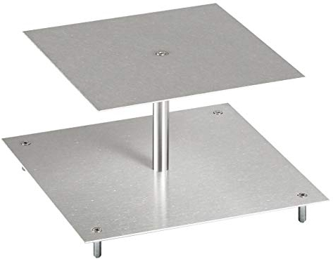 Manschin Laserdesign Présentoir à gâteau carré en aluminium (2 étages)