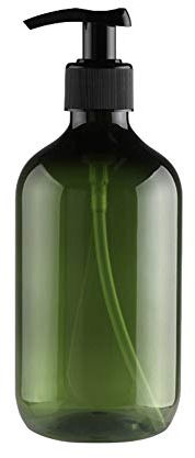 Profusion Circle Refillable Empty Bottle Press Pump Shampoo Lotion Soap Makeup Liquid Dispenser Plastic 500ml Dark Green