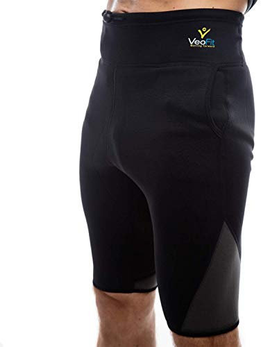 VeoFit Saunahose zum Abnehmen Perfekte Herren Gewichtsverlust Hose für Flacher Bauch und schlanke Oberschenkel. Größen L - Bonus: Fitnessanleitung und Tragetasche