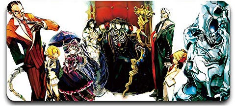 Tapis de Souris Overlord 900x400mm Tapis de Souris XXL Multifonction Gaming Mousepad XXL Grand sous Main, Anime Souris 3mm Bureau Anti-Glissant Surface Texturée pour Ordinateur, D