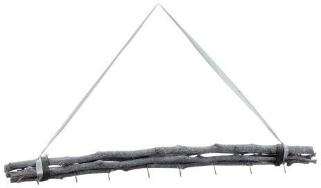 NaDeco Maulbeeren Bündel in 50/80cm, mit 5/8 Haken und Kordel Weidenbündel Weiden Bündel Zweig Deko Bündel Fensterdekoration Türhänger Fensterdeko Fensterhänger, Farbe:80cm grau | 8 Haken