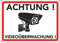 Schild Videoüberwachung - Warnschild - Hinweisschild für Kameraüberwachung - Video Überwachungsschild - Dieser Bereich wird videoüberwacht (20x15 cm) (1 Stk. Achtung Videoüberwachung)