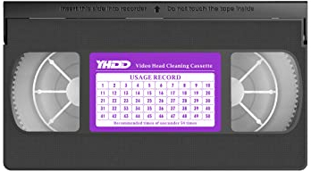 YHDD VCR Head Cleaner Tape for VHS/VCR Video Players Dry Type Reusable 50 Times No Fluid Required