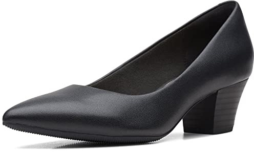 Clarks CollectionPump para Mujer, Piel Negra, 43 EU