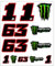 63 Dual Monster Bagnaia Sticker,Unisex,Multi,One Size