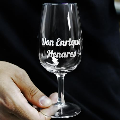 Copa catavino de cristal con el nombre o el diseño que elijas grabada a láser para ferias, eventos, vino. Copa para vino fino o vino de Jerez