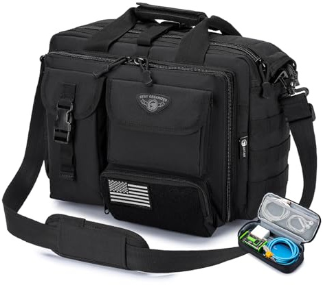 Stypos Tactical Messenger Bag, 14 Inch Tactical Briefcase for Man Military Laptop Bag Messenger Shoulder Bag Flight Bags for Pilots Black