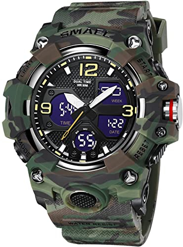 findtime Militär Uhren Herren Digitaluhr 50M wasserdichte Sportuhr Outdoor Tactical Herrenuhr mit Beleuchtung Wecker Kalender Stoßfest Stoppuhr für Männer Jungen Groß