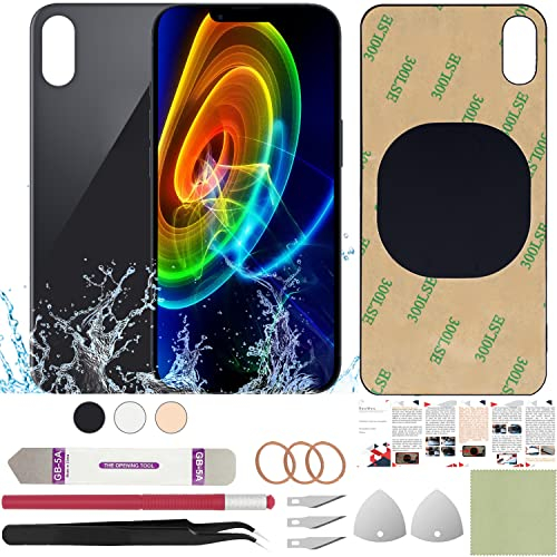 ReuWeu Rückabdeckung aus Glas, kompatibel mit iPhone Xs Max 6,5 Zoll + professionellen Werkzeugen (Space Gray)