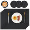 Homcomodar Table Place Mats and Coasters Set of 4 Heat Resistant Placemats Washable PVC Dining Table Mats for Kitchen Dinner Indoor Outdoor Use