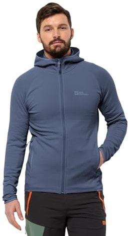Jack Wolfskin Herren Baiselberg Hooded Fz M Fleece-Jacke, Evening Sky, S EU