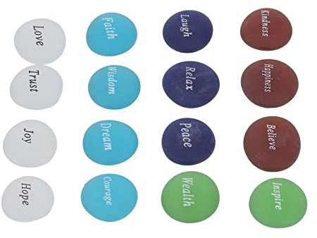 Inspirierende Steine, Vielseitige Flache Dekosteine ​​aus Glasmaterial mit Worten für die Tischdekoration