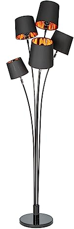 invicta INTERIOR Design Stehlampe LEVELS mit 5 neigbaren Schirmen schwarz gold Stehleuchte Leseleuchte Wohnzimmerlampe