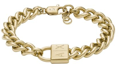 Armani Exchange Herren-Gliederarmband Edelstahl goldfarben, AXG0129710