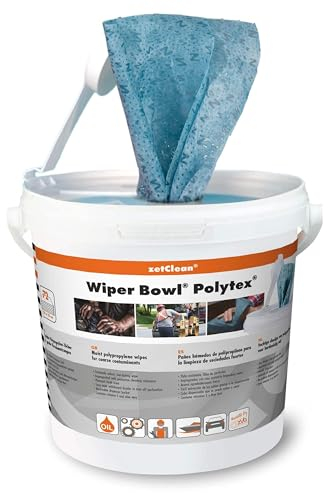 ZVG Wiper Bowl Polytex feuchte Reinigungstücher aus robustem Polypropylen im Spendereimer mit 72 Abrisstüchern (1x 72 Tücher)