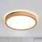 WayLuoung Lámpara De Techo LED De Madera | Ø30cm 6000K 1620Lm 18W | Lámpara De Techo Redondo De Madera Natural Con Brillo De 360°, Dormitorio, Sala De Estar, Habitación De Los Niños (Blanco Frío)