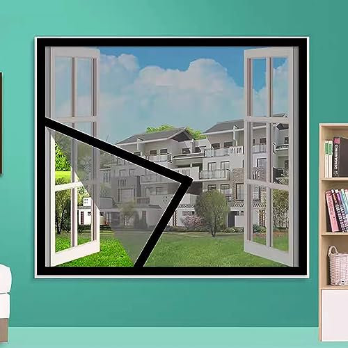70x110cm,Mosquito Fly Screen Nets for Window, Window Insect Screen Mesh Net DIY Bug Bee Anti Mosquito Protector Kit, with Self-Adhesive Tapes