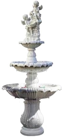 luckxuan Garten Brunnen Garten-Innenhof-Brunnen-Wasser-Dekoration, Außenhof-Landschafts-Fischteich, Sandstein-Brunnen-Engel-Skulptur Garten Brunnen Outdoor (Color : C)