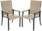 Amopatio 2er Set Gartenstühle, Hochlehner Gartenstuhl aus Metall, Stuhl mit Armlehne, Stühle Wetterfest, Balkonstuhl 220kg Belastbar, Terrassenstühle, Gartensessel für Garten, Terrasse, Balkon, Braun