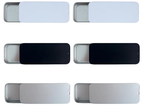 LHOEST 6 Stück metalldose klein, kleine metall aufbewahrungsbox, Schiebedeckel metalldosen, metallbox mit deckel Schiebed Mini für Kleinteile, Süßigkeiten, Schmuck, Basteln, Pillen