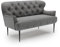 CAVADORE 2-Sitzer Küchensofa Amba, Trendige Sitzbank für Küche oder Esszimmer / 153 x 97 x 87 / Flachgewebe: Dunkelgrau