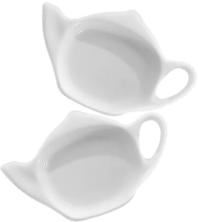 2pc Keramik -förmigen Teebeutel Snack Gericht Tauch Platte Vintage Tee Zubehör Tabletop