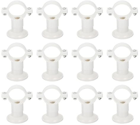 sourcing map 12Pcs PVC Water Pipe 32mm Clamps Clips with Base, Fit for 32mm/1.26 OD Tubing Hose Hanger Support, Plastic Pipe Hanger Clamp Water Pipe Support